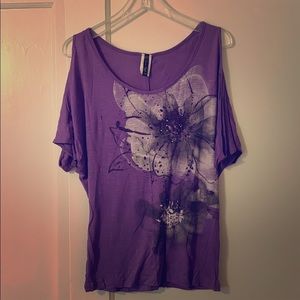 Purple top with flower design